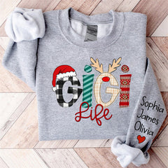 Lofaris Christmas Love Custom Grandma Life Kids Sweatshirt