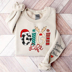 Lofaris Christmas Love Custom Grandma Life Kids Sweatshirt