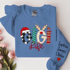Lofaris Christmas Love Custom Grandma Life Kids Sweatshirt
