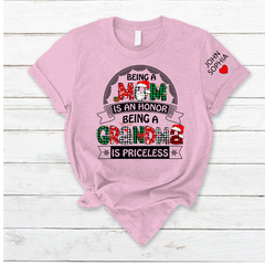 Lofaris Christmas Mom Grandma Kids Custom Name T - Shirt