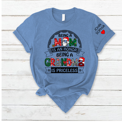 Lofaris Christmas Mom Grandma Kids Custom Name T - Shirt