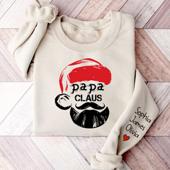 Lofaris Christmas Papa Claus Gift Custom Name Sweatshirt