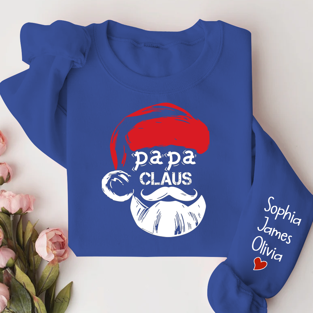 Lofaris Christmas Papa Claus Gift Custom Name Sweatshirt