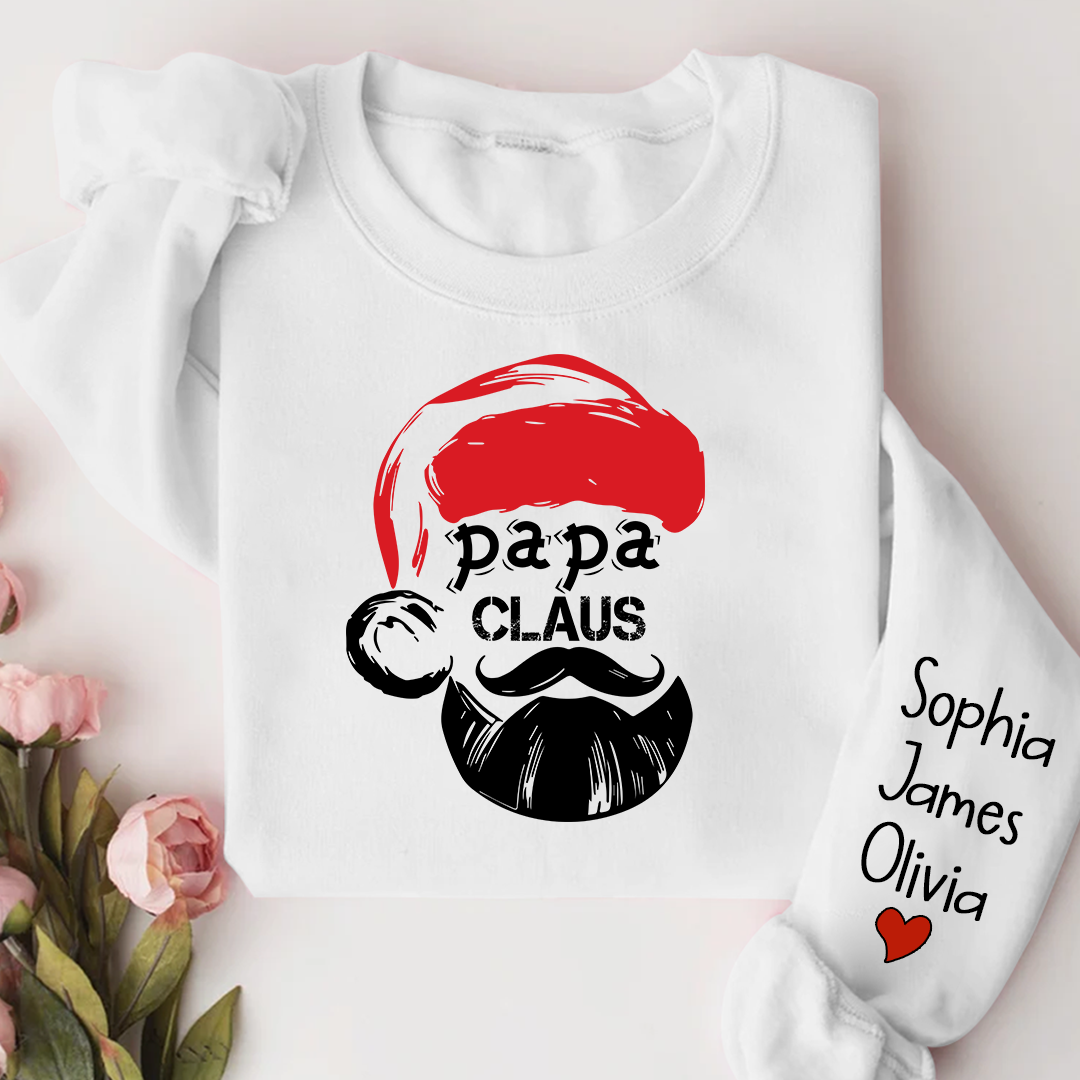 Lofaris Christmas Papa Claus Gift Custom Name Sweatshirt