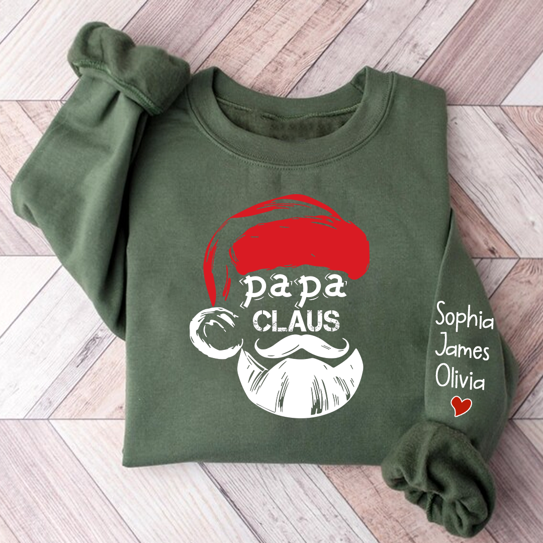 Lofaris Christmas Papa Claus Gift Custom Name Sweatshirt