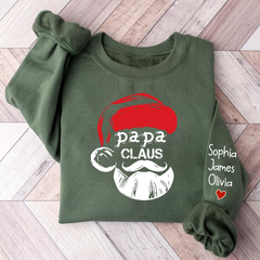 Lofaris Christmas Papa Claus Gift Custom Name Sweatshirt