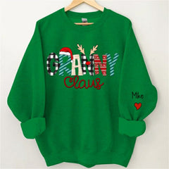 Lofaris Christmas Plaid Claus Custom Grandma Kids Sweatshirt