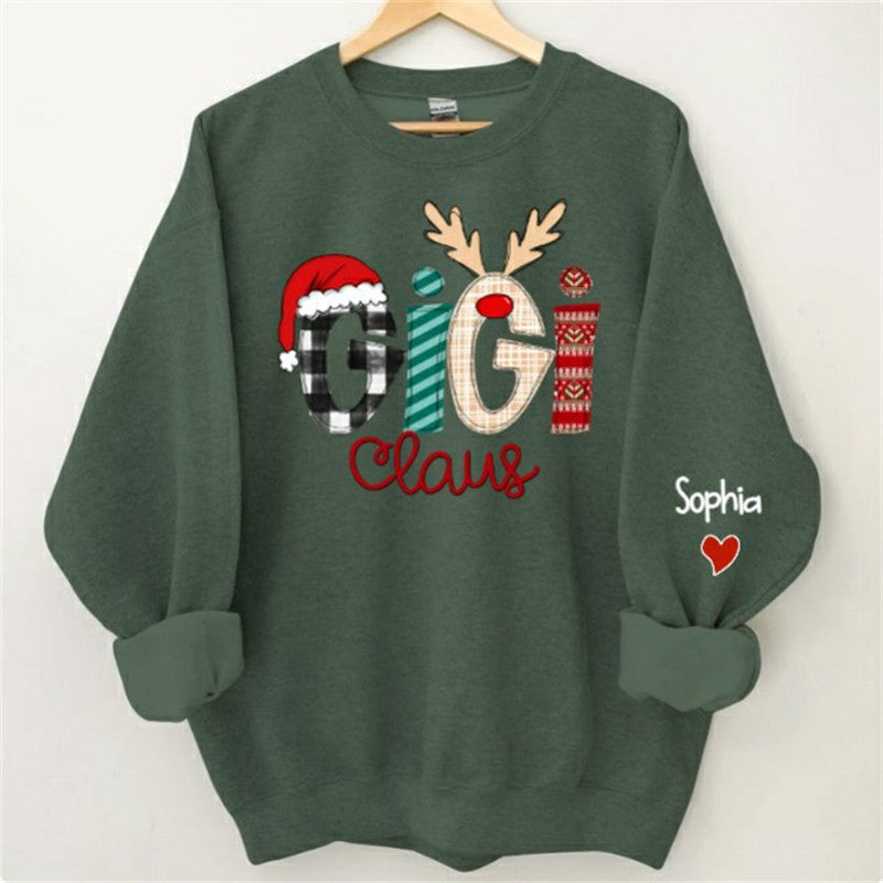Lofaris Christmas Plaid Claus Custom Grandma Kids Sweatshirt