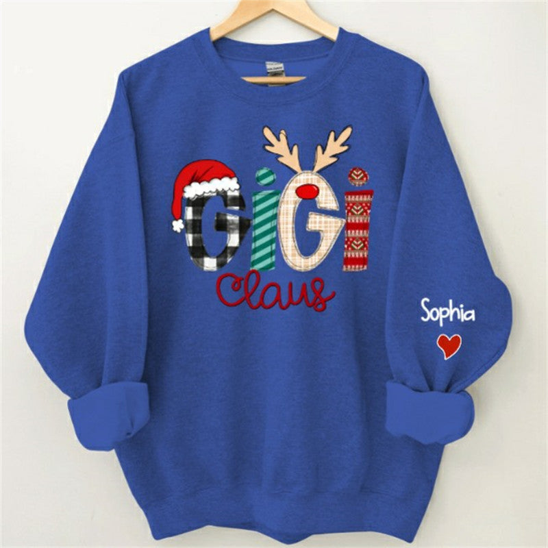 Lofaris Christmas Plaid Claus Custom Grandma Kids Sweatshirt