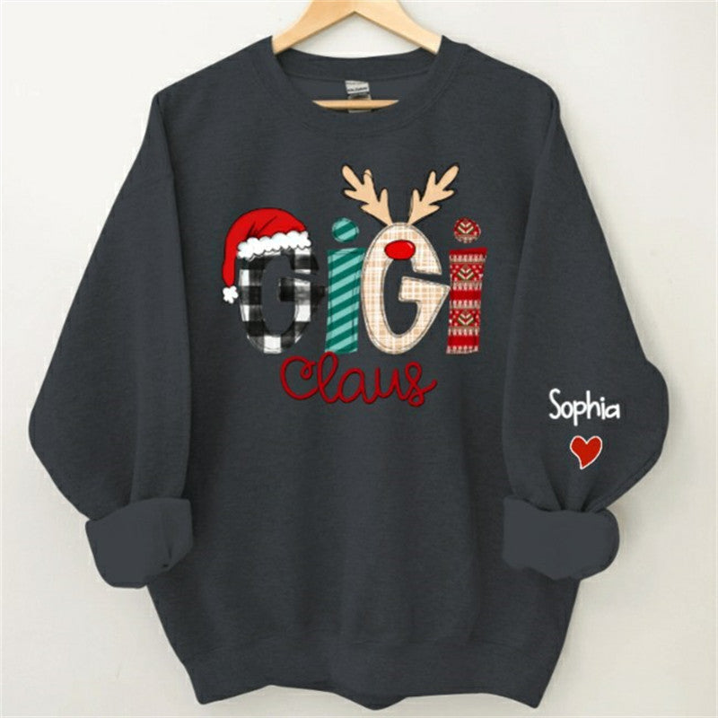 Lofaris Christmas Plaid Claus Custom Grandma Kids Sweatshirt