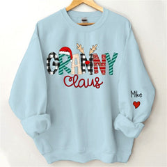 Lofaris Christmas Plaid Claus Custom Grandma Kids Sweatshirt
