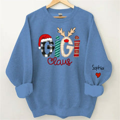 Lofaris Christmas Plaid Stripe Claus Custom Grandma Sweatshirt