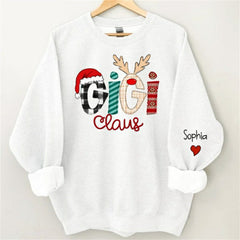 Lofaris Christmas Plaid Stripe Claus Custom Grandma Sweatshirt