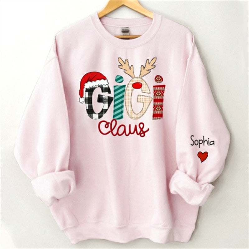 Lofaris Christmas Plaid Stripe Claus Custom Grandma Sweatshirt