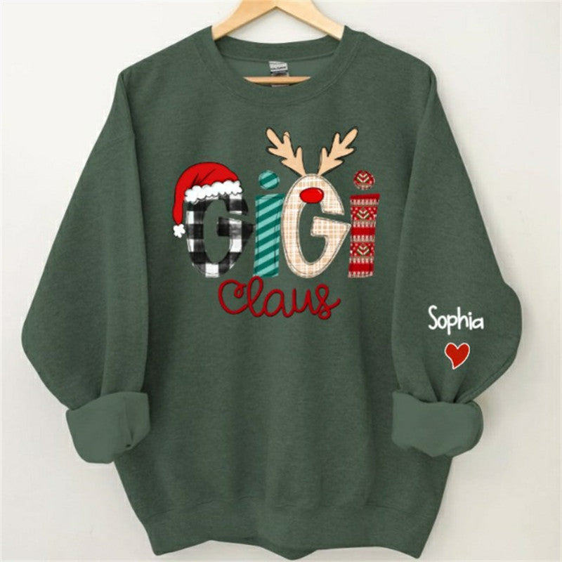 Lofaris Christmas Plaid Stripe Claus Custom Grandma Sweatshirt