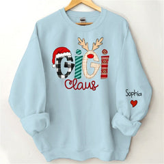 Lofaris Christmas Plaid Stripe Claus Custom Grandma Sweatshirt