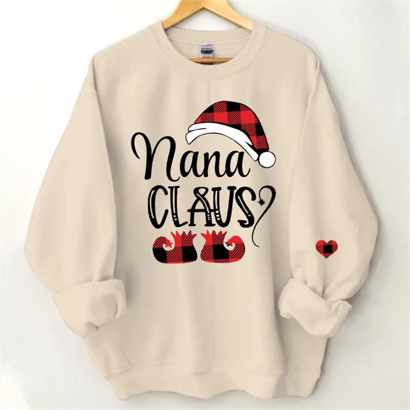 Lofaris Christmas Santa Hat Shoes Custom Nana Kids Sweatshirt