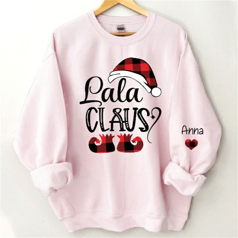 Lofaris Christmas Santa Hat Shoes Custom Nana Kids Sweatshirt