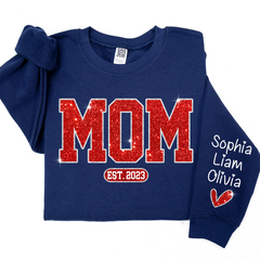 Lofaris Christmas Sparkling Mom Est Heart Custom Sweatshirt