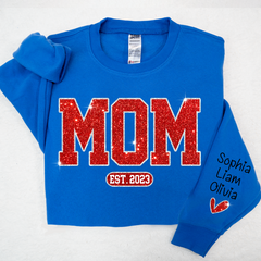Lofaris Christmas Sparkling Mom Est Heart Custom Sweatshirt