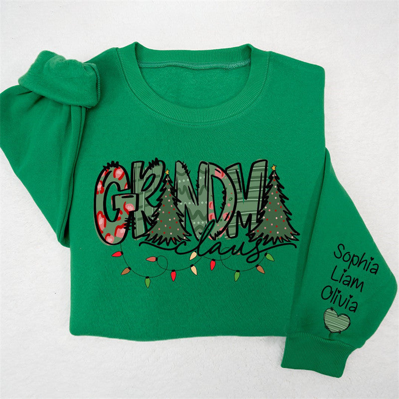 Lofaris Christmas Tree Claus Custom Grandma Kid Sweatshirt