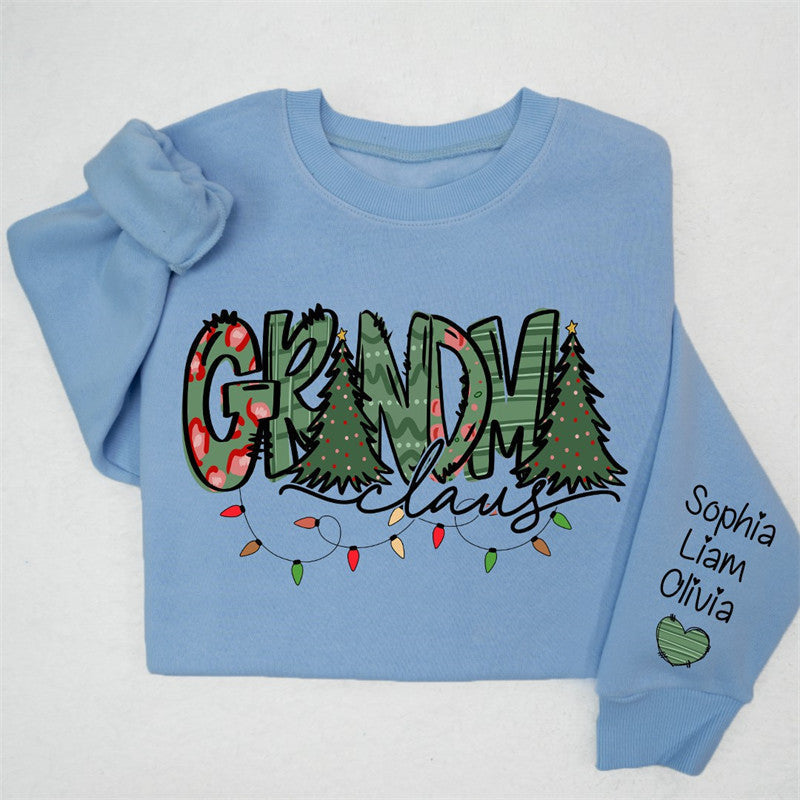 Lofaris Christmas Tree Claus Custom Grandma Kid Sweatshirt