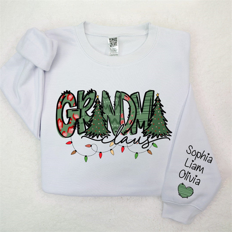 Lofaris Christmas Tree Claus Custom Grandma Kid Sweatshirt