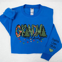 Lofaris Christmas Tree Claus Custom Grandma Kid Sweatshirt