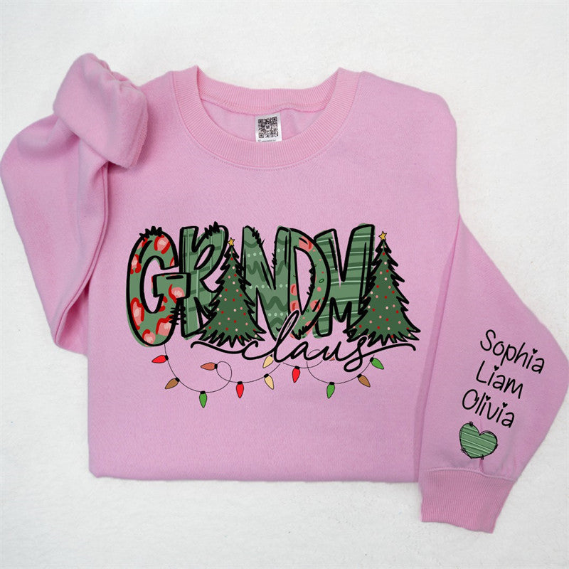 Lofaris Christmas Tree Claus Custom Grandma Kid Sweatshirt