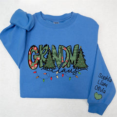 Lofaris Christmas Tree Claus Custom Grandma Kid Sweatshirt