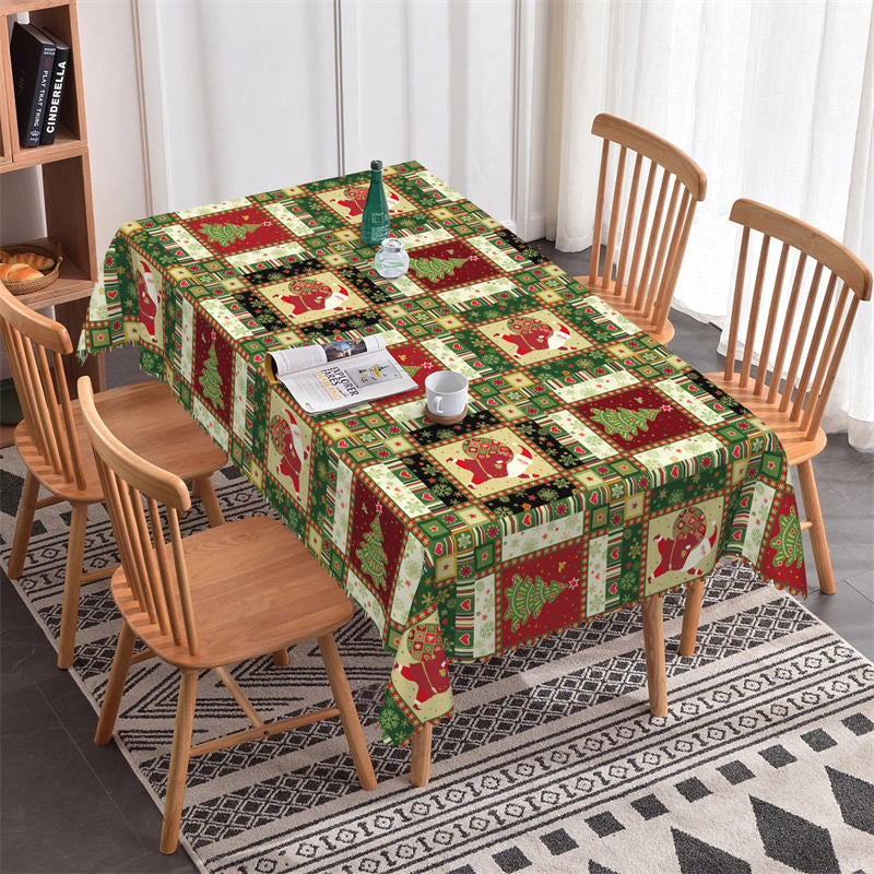 Lofaris Christmas Tree Santa Decorative Rectangle Tablecloth