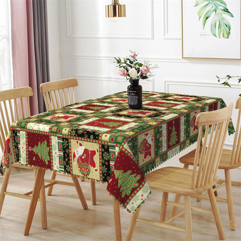 Lofaris Christmas Tree Santa Decorative Rectangle Tablecloth