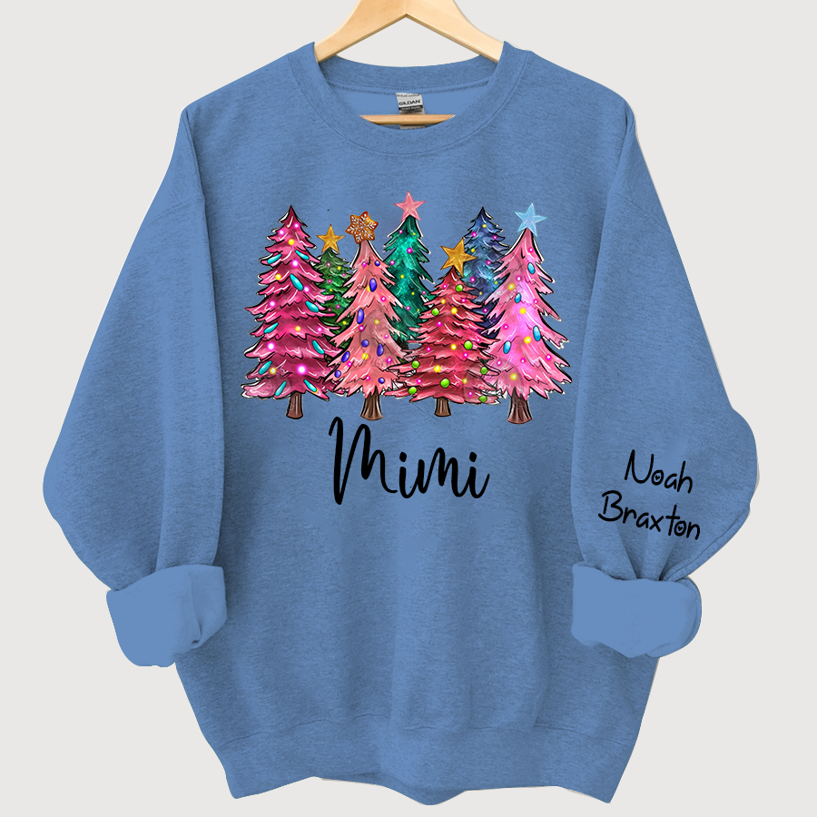 Lofaris Christmas Tree With Lights Grandma Custom Sweatshirt