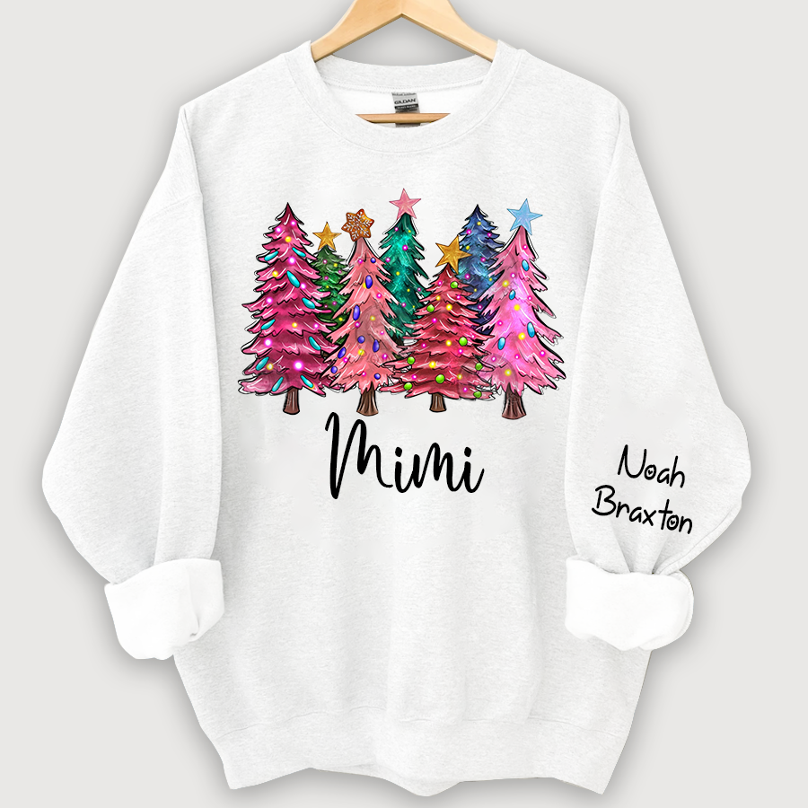 Lofaris Christmas Tree With Lights Grandma Custom Sweatshirt