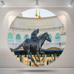 Lofaris Churchill Downs Building Statue Kentucky Day Backdrop