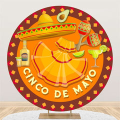 Lofaris Cinco Mayo Dress Hat Round Mexican Fiesta Backdrop