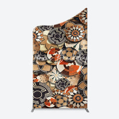 Lofaris Circle Flowers Ethiopian Basket Pattern Arch Backdrop