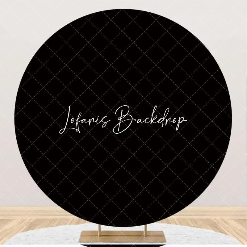 Lofaris Circle Simple Black Solid Color Birthday Backdrop