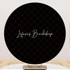 Lofaris Circle Simple Black Solid Color Birthday Backdrop