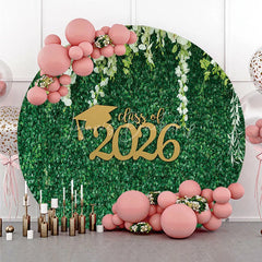 Lofaris Circle White Floral Green Leaf Class Of 2026 Backdrop
