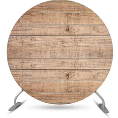 Lofaris Circle Wooden Textured Simple Baby Shower Backdrop