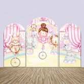 Lofaris Circus Show Girl Animals Birthday Arch Backdrop Kit