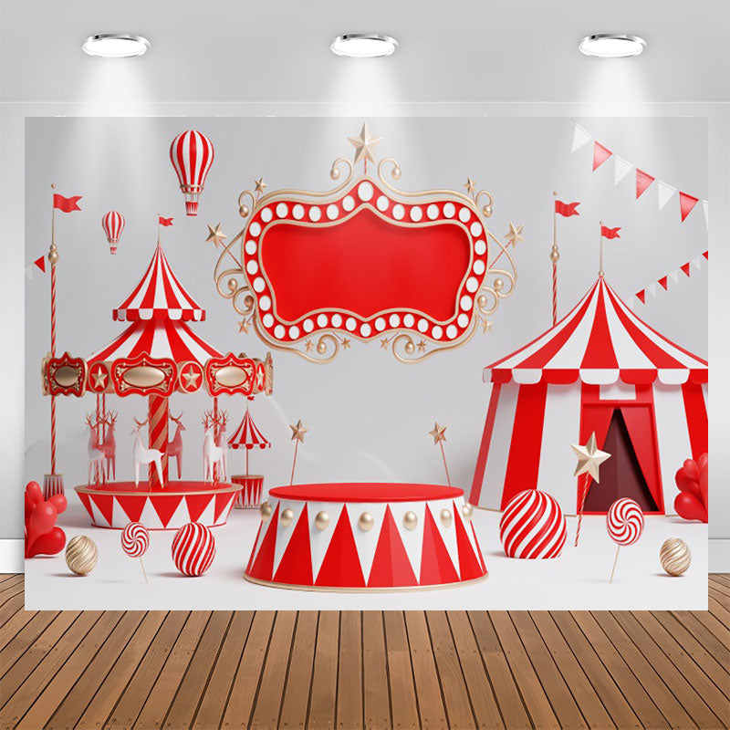 Lofaris Circus Stage Playground Birthday Backdrop For Kids