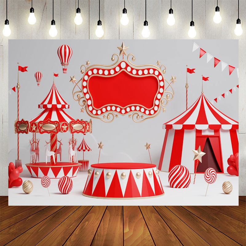 Lofaris Circus Stage Playground Birthday Backdrop For Kids
