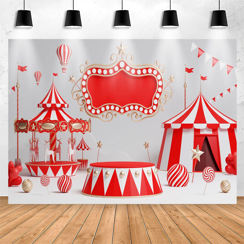 Lofaris Circus Stage Playground Birthday Backdrop For Kids