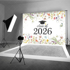 Lofaris Class Of 2026 Spring Bloosom Flower Graduation Backdrop