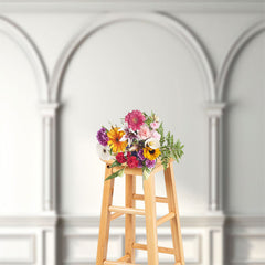 Lofaris Classic Arch White Wall Gypsum Photography Backdrop