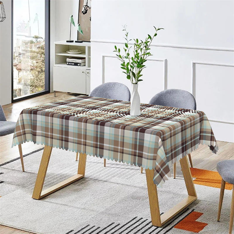 Lofaris Classic Brown Tartan Dining Rectangle Tablecloth