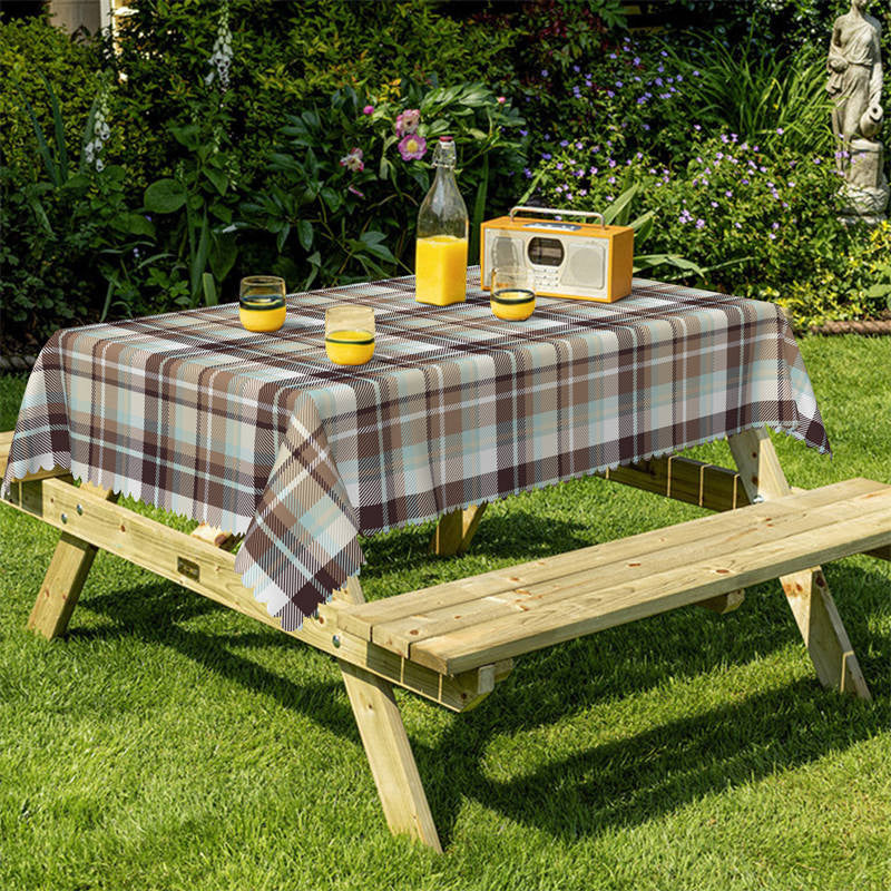 Lofaris Classic Brown Tartan Dining Rectangle Tablecloth