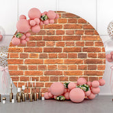 Lofaris Classic Faded Red Brick Wall Round Party Backdrop